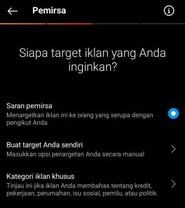 Target Audiens pada Instagram Ads
